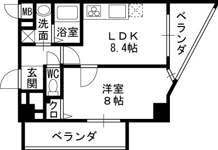 カスタリア新梅田-1LDK(111329586)の間取り図