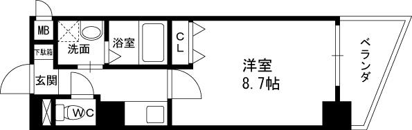 カスタリア新梅田-1K(93852674)の間取り図