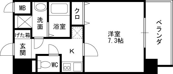 カスタリア新梅田-1K(110561164)の間取り図