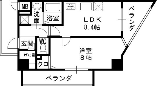 カスタリア新梅田-1LDK(110805069)の間取り図