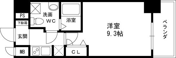 エスリード梅田北-1K(111320997)の間取り図