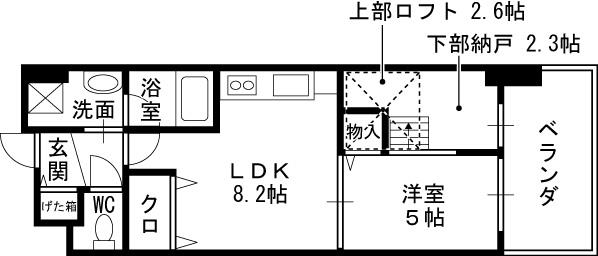 ＮＯＲＴＨ　ＶＩＬＬＡＧＥ　壱番館-1LDK(94951709)の間取り図
