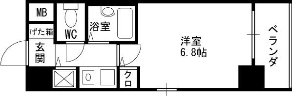 プレサンス同心アーバンステージ-1K(112283602)の間取り図