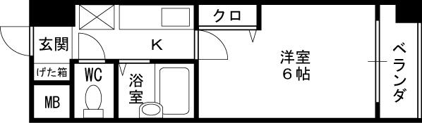 ホープシティー天神橋-1K(87441140)の間取り図