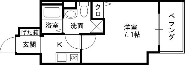 ロイヤルレジデンス北梅田-1K(91994164)の間取り図