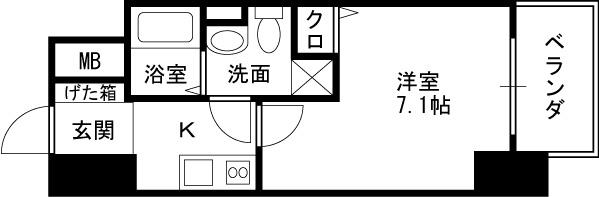 ロイヤルレジデンス北梅田-1K(91994165)の間取り図