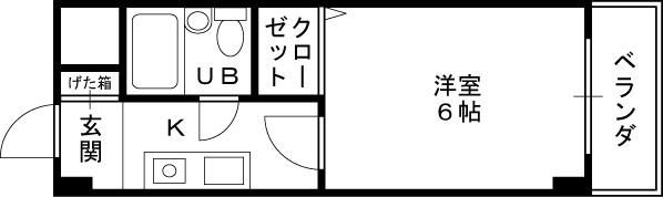 ノルデンハイム北-1K(83305664)の間取り図