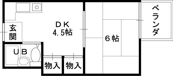メゾン扇町-1DK(112423196)の間取り図