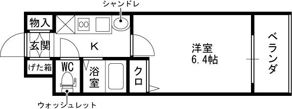 エステムコート梅田天神橋リバーフロント-1K(93908349)の間取り図