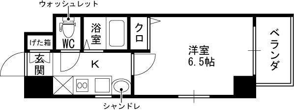 エステムコート梅田・天神橋リバーフロント-1K(105396663)の間取り図
