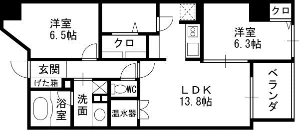 グレンパーク梅田北-2LDK(83325553)の間取り図