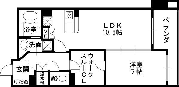 グレンパーク梅田北-1LDK(83325777)の間取り図