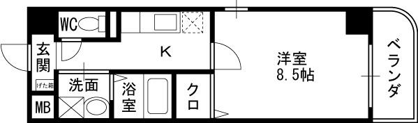 ジェルメ-1K(105033224)の間取り図