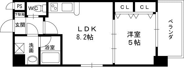 Ｃｈｏｅｉ６５　プレジオ中津-1LDK(99938754)の間取り図