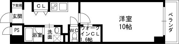 天満リバーサイドプラザ-1K(111231473)の間取り図