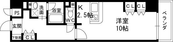 天満リバーサイドプラザ-1R(112192162)の間取り図