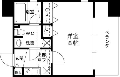 プロスペクト中之島-1K(87428851)の間取り図