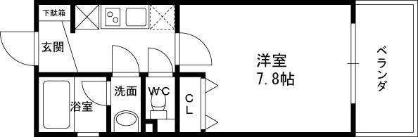 プロスペクト中之島-1K(87428844)の間取り図