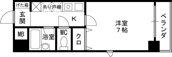 ロイヤル天満橋-1K(91131923)の間取り図