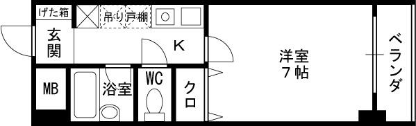 ロイヤル天満橋-1K(92197490)の間取り図