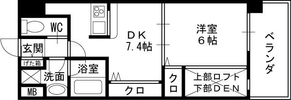ＮＯＲＴＨ　ＶＩＬＬＡＧＥ参番館-1DK(94598230)の間取り図