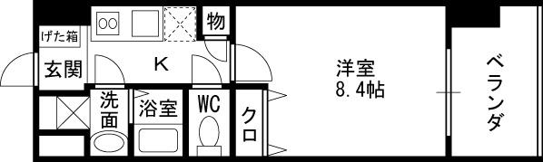 グランカーサ梅田北-1K(93815113)の間取り図