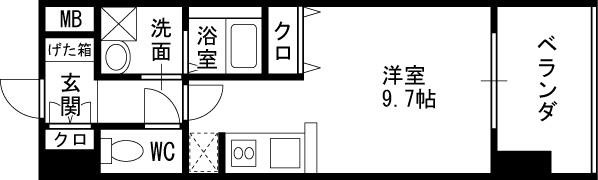 グランカーサ梅田北-1R(97350345)の間取り図