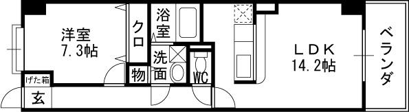 サニーレジデンス野田-1LDK(75519508)の間取り図