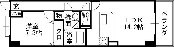 サニーレジデンス野田-1LDK(75714510)の間取り図