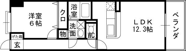 サニーレジデンス野田-1LDK(67850438)の間取り図