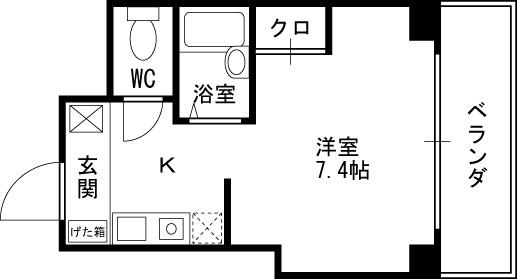 サンガ梅田-1K(94935456)の間取り図