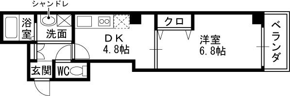 アパートメント玉川-1DK(112634899)の間取り図