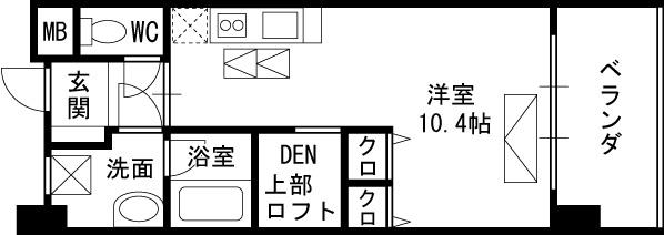 ＡＲＲＯＷ　ＦＩＥＬＤＳ壱番館-1R(111599918)の間取り図