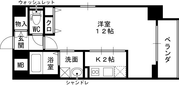 ＮＩＳＨＩＴＥＮＭＡーＹ’ｓ　ｖｉｌｌａｇｅ-1K(111151812)の間取り図