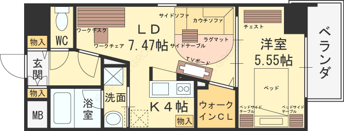 スペチアーレ-1LDK(111104875)の間取り図