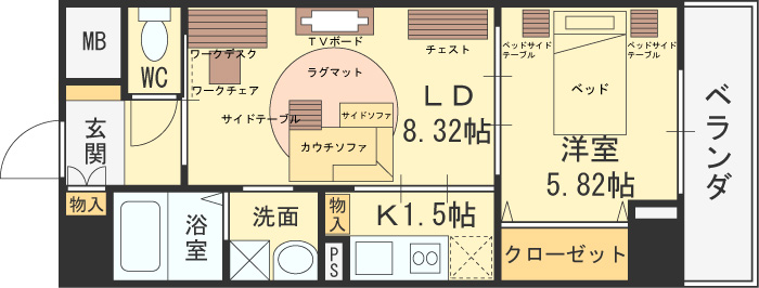 スペチアーレ-1LDK(99388465)の間取り図