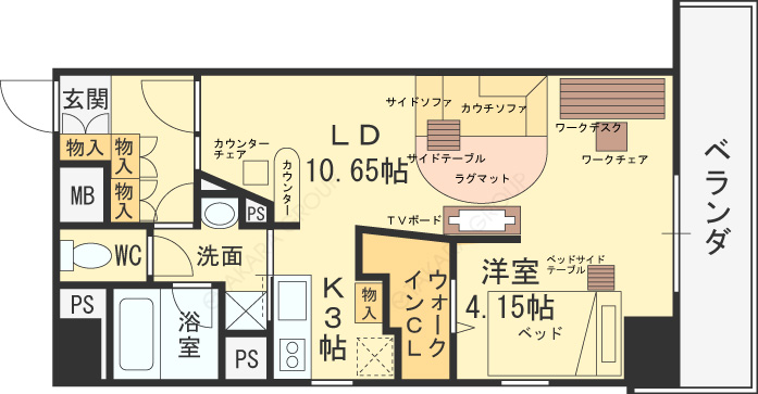 スペチアーレ-1LDK(105398203)の間取り図