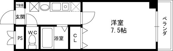 新梅田プライム-1K(94054877)の間取り図