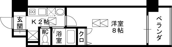 ＣＩＴＹ　ＳＰＩＲＥ北梅田-1K(79162730)の間取り図