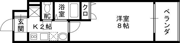 ＣＩＴＹ　ＳＰＩＲＥ北梅田-1K(81898860)の間取り図