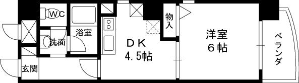 シャルマンハイム大淀-1DK(87166510)の間取り図