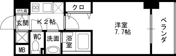Ｓ－ＲＥＳＩＤＥＮＣＥ福島Ｌｕｘｅ-1K(101976787)の間取り図