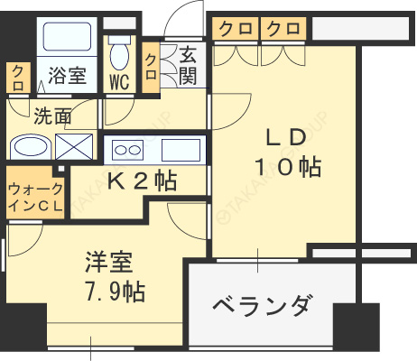 アーデンタワー福島ウエスト-1LDK(112266863)の間取り図