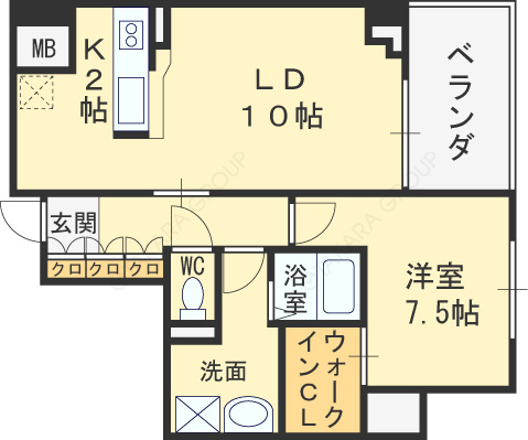 アーデンタワー福島ウエスト-1LDK(105003233)の間取り図