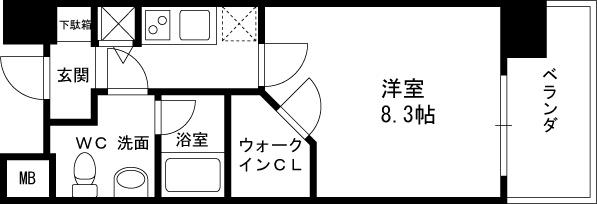 レジュールアッシュ福島-1K(90712719)の間取り図
