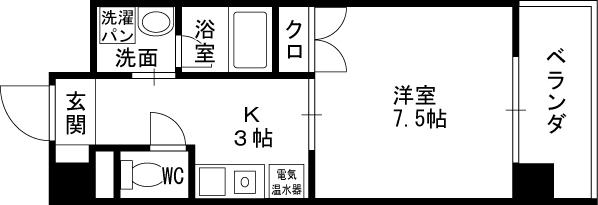 ロイヤルグレース-1K(97639036)の間取り図