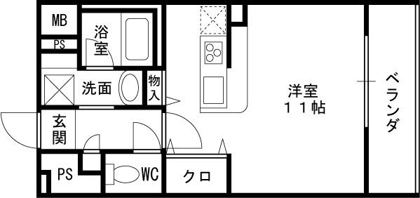 カルムクレール２．５．８-1R(82390781)の間取り図