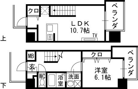オアシス梅田-1LDK(112008212)の間取り図
