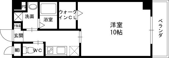 ダイワシティー福島-1K(81452850)の間取り図