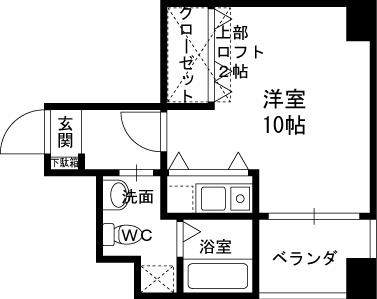 Ｗ．Ｏ．Ｂ．ＦＵＫＵＳＨＩＭＡ-1K(83329195)の間取り図